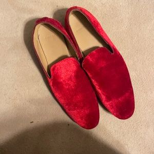 Red velvet dress shoes